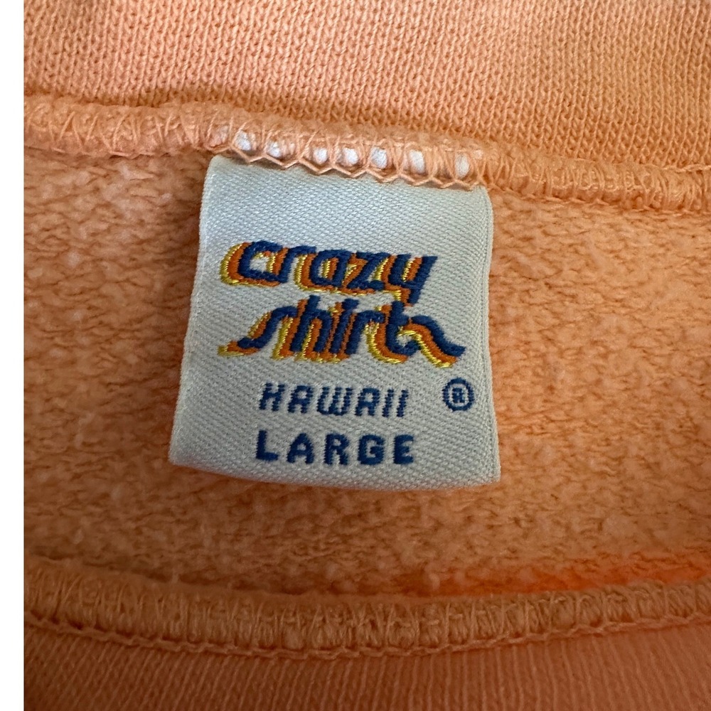 Vintage Crazy Shirt Hawaii Vail Sweatshirt Peach Embroidered Sun Logo Large USA - Picture 5 of 7